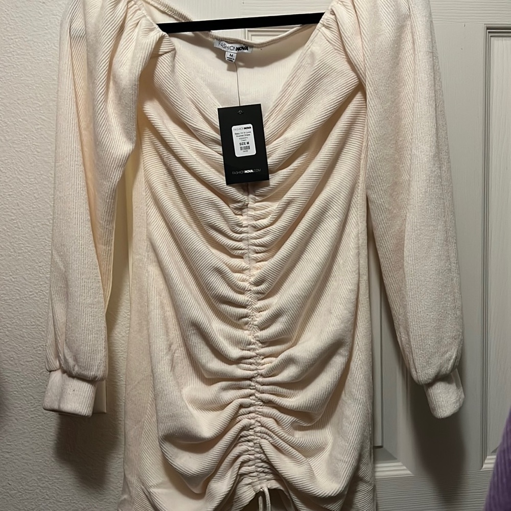 Brand new cream  color dress from fashionNova size M